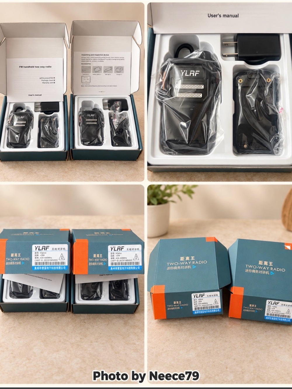 YLRF Two-Way Radio Handheld Walkie Talkie - Black (Pair)